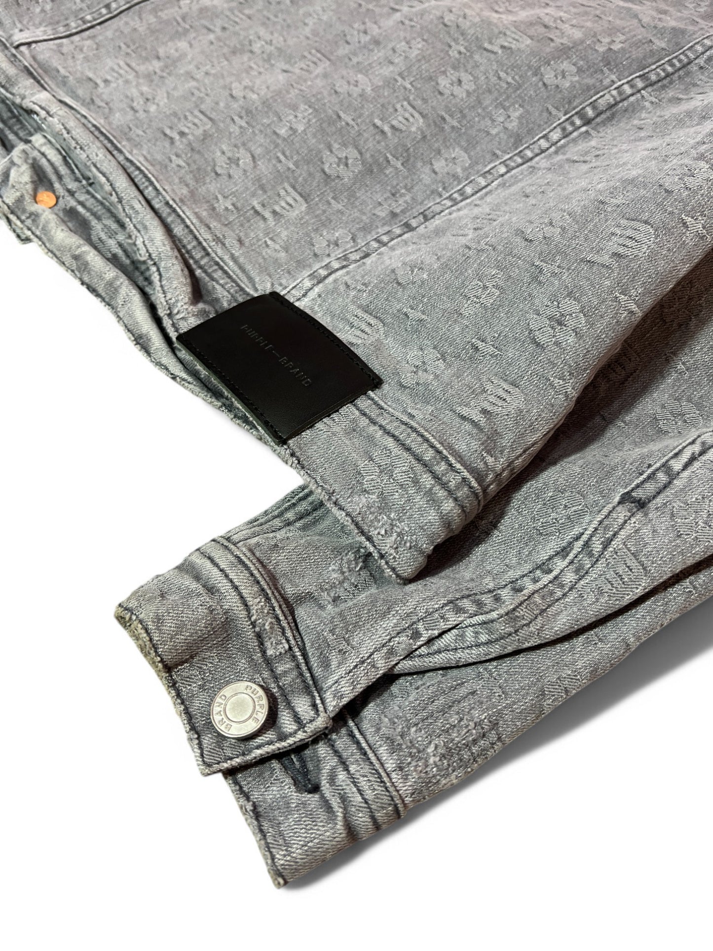 PURPLE Brand Grey Jacquard Trucker Jacket
