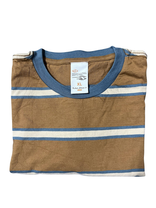 Nudie Jeans Leffe 90s Stripe Tobacco T-Shirt