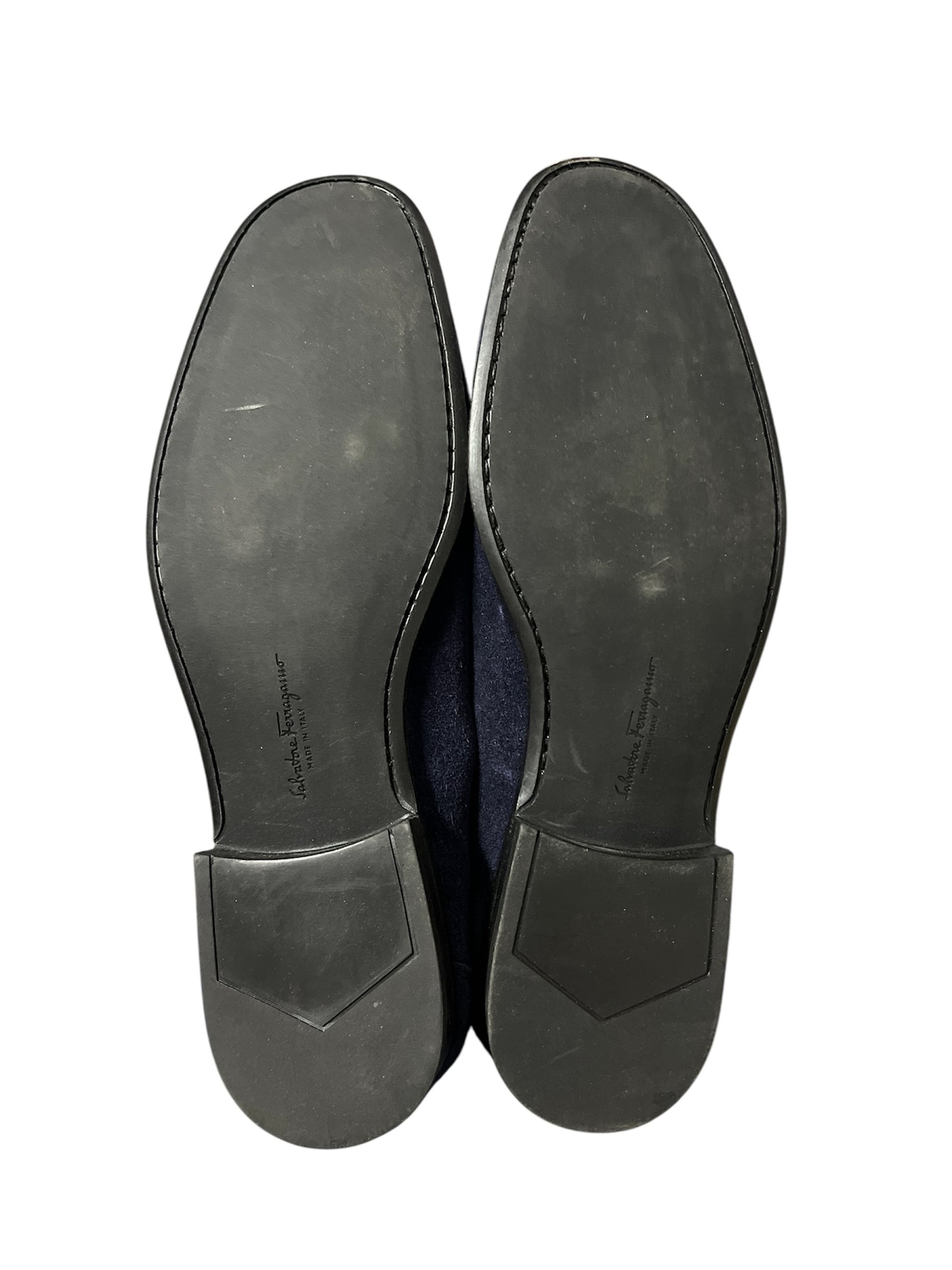 Salvatore Ferragamo Gancini Ornament Blue Suede Loafer