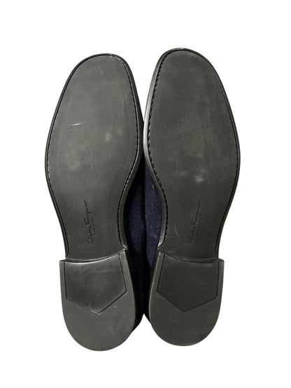 Salvatore Ferragamo Gancini Ornament Blue Suede Loafer