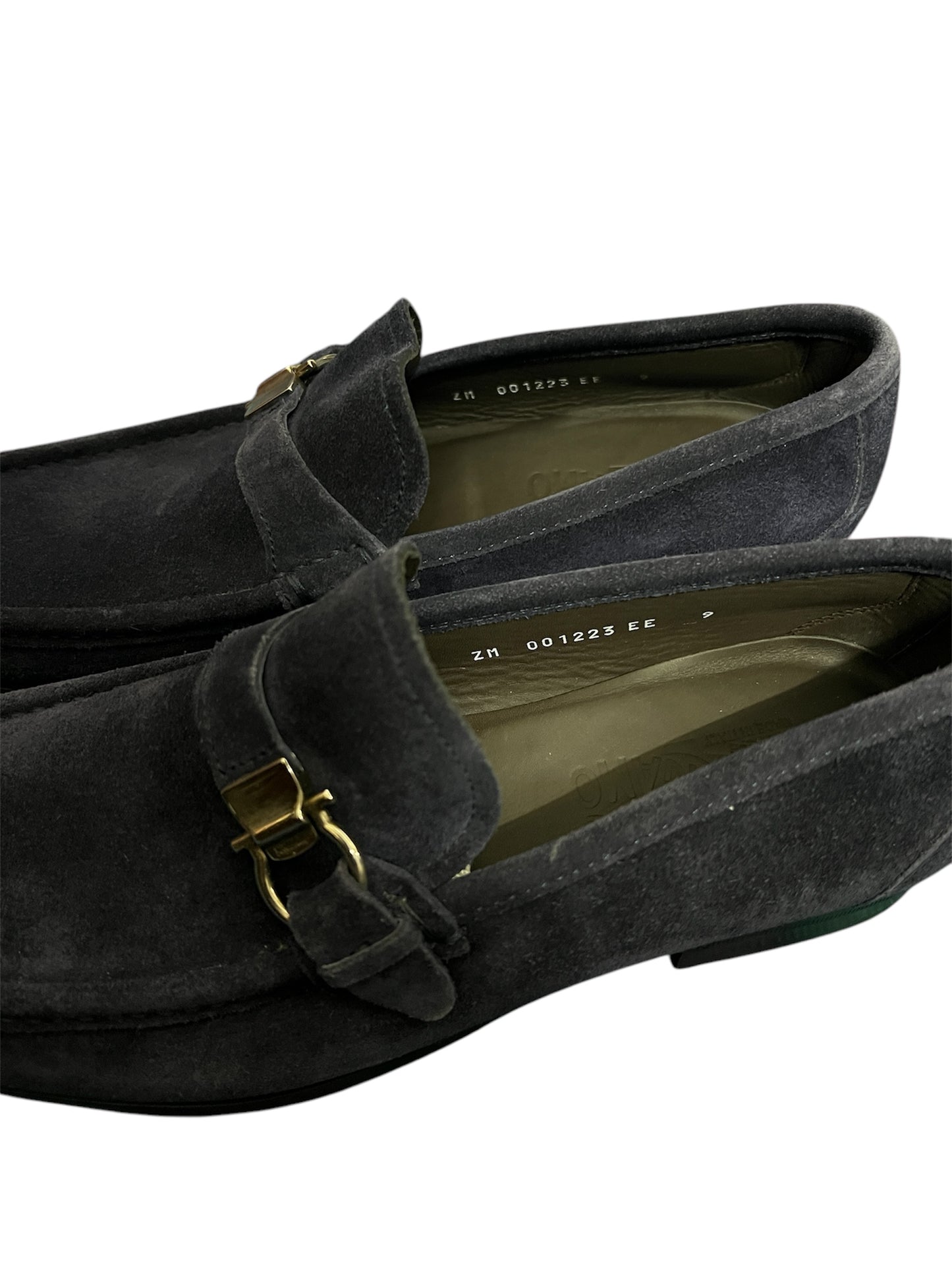 Salvatore Ferragamo Gancini Ornament Blue Suede Loafer