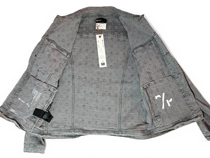PURPLE Brand Grey Jacquard Trucker Jacket