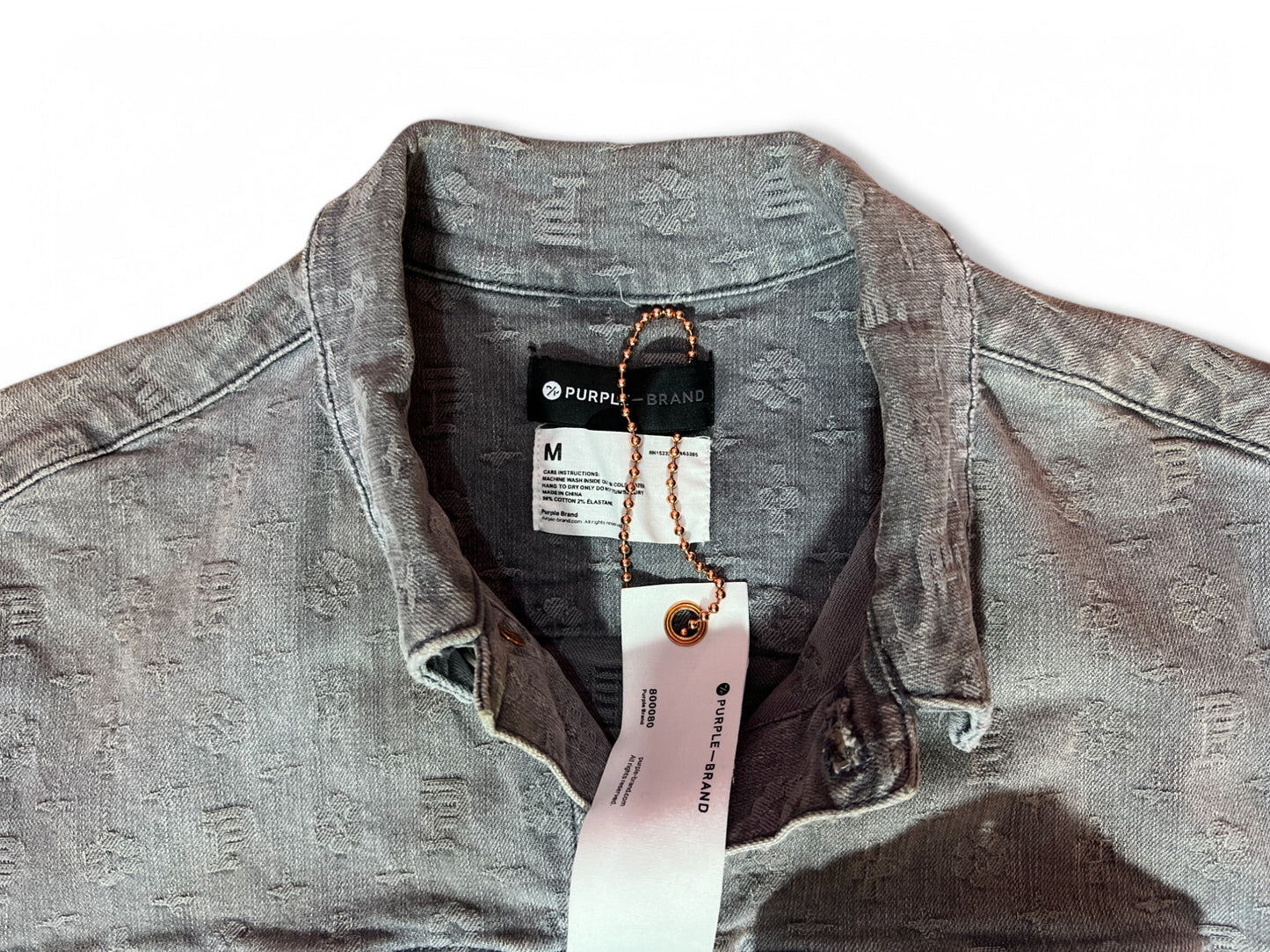 PURPLE Brand Grey Jacquard Trucker Jacket