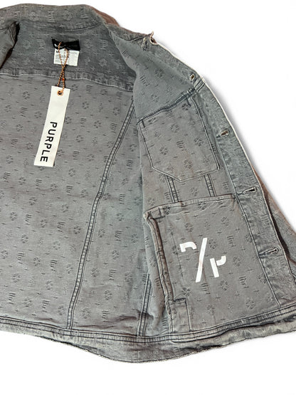 PURPLE Brand Grey Jacquard Trucker Jacket