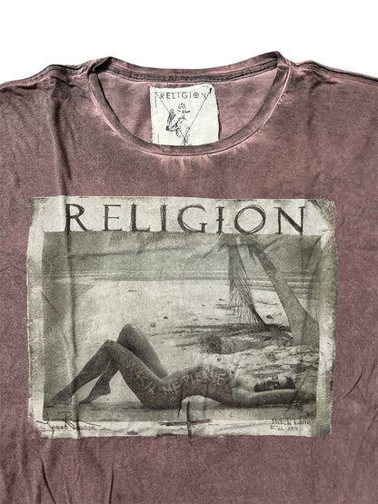 Religion Vintage Distressed Details T-Shirt