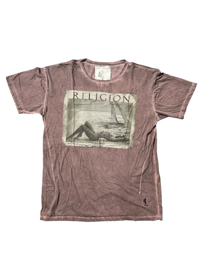 Religion Vintage Distressed Details T-Shirt