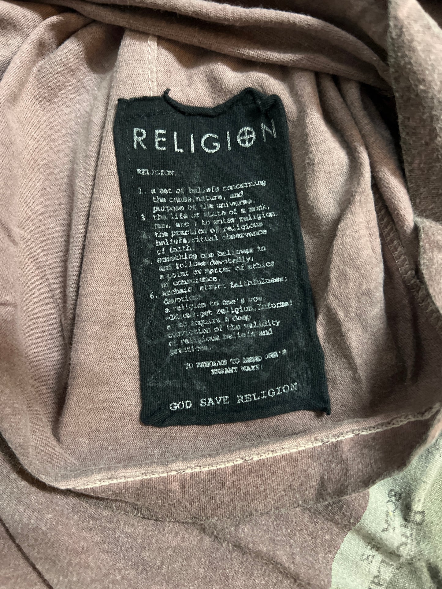 Religion Vintage Distressed Details T-Shirt